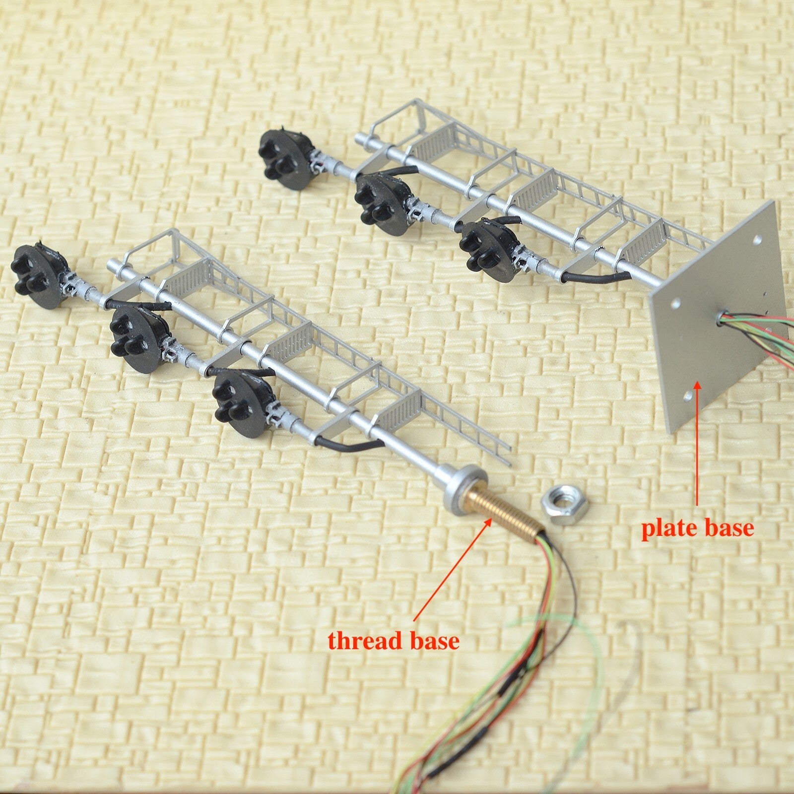 1 x HO scale model railroad tri-light type G block signal metal 3 targets #GS3
