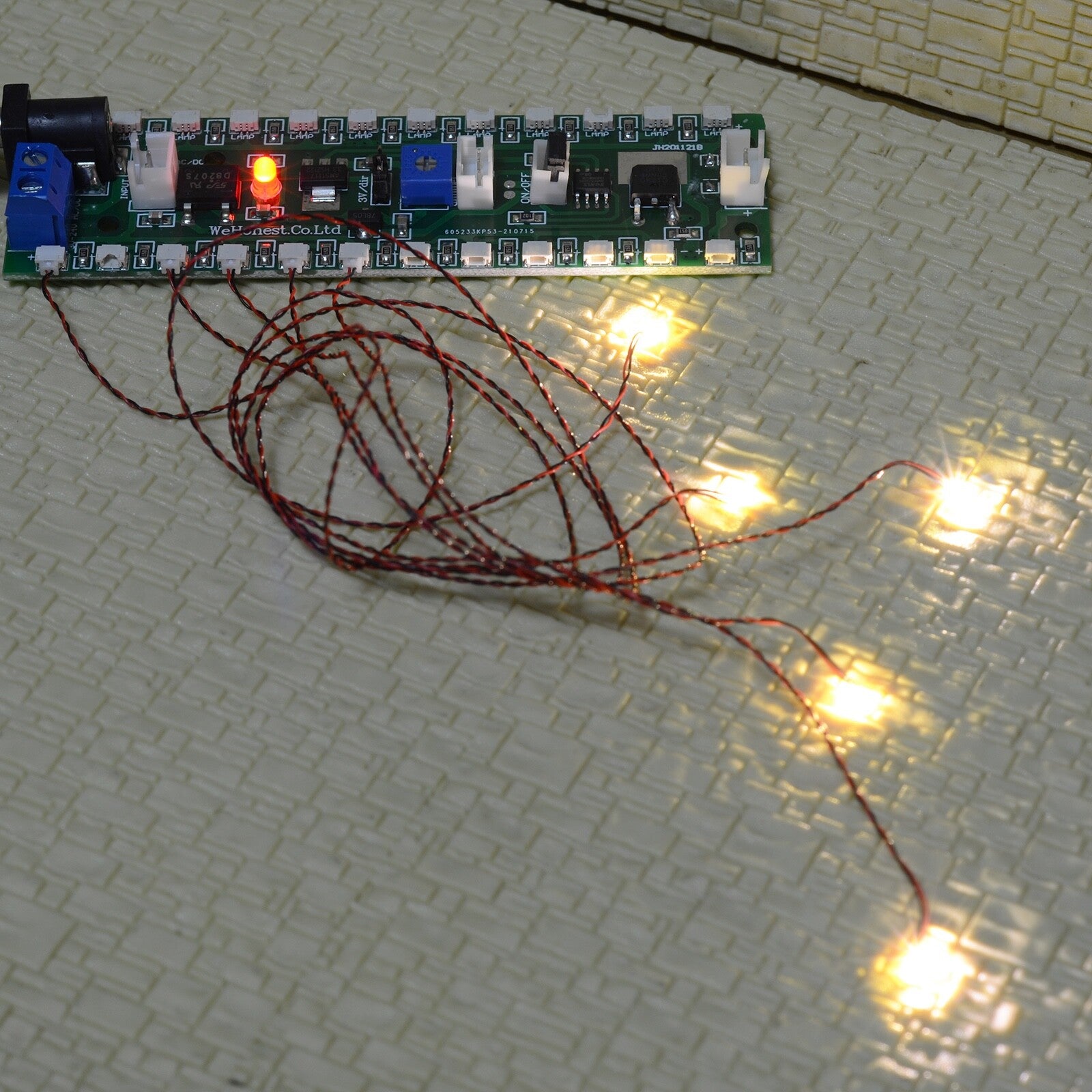 10 x twisted wired 0603 warm white SMD LEDs building interior light JST0.8 #J08W