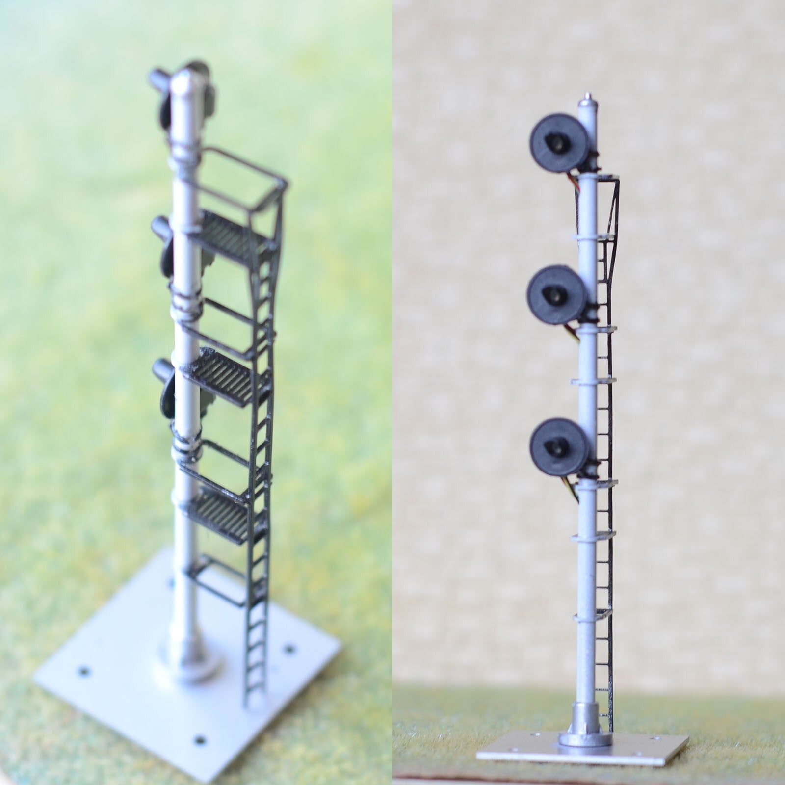 1 x HO scale model railroad 3-colors searchlight signal metal block 3 head #WB13