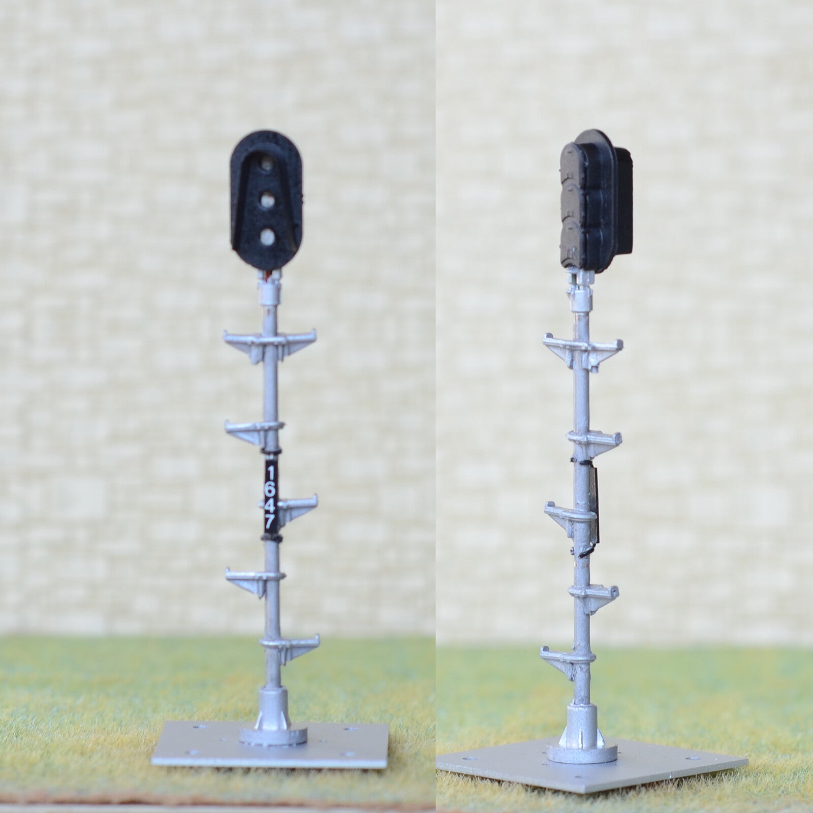 1 x HO scale 3 colors block signal with foot pedal full sunshield /w stand #P3s