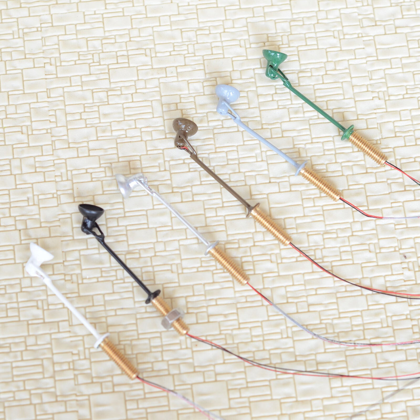 5 x HO scale LED spotlight model limelight projector street light lamp post #4BR