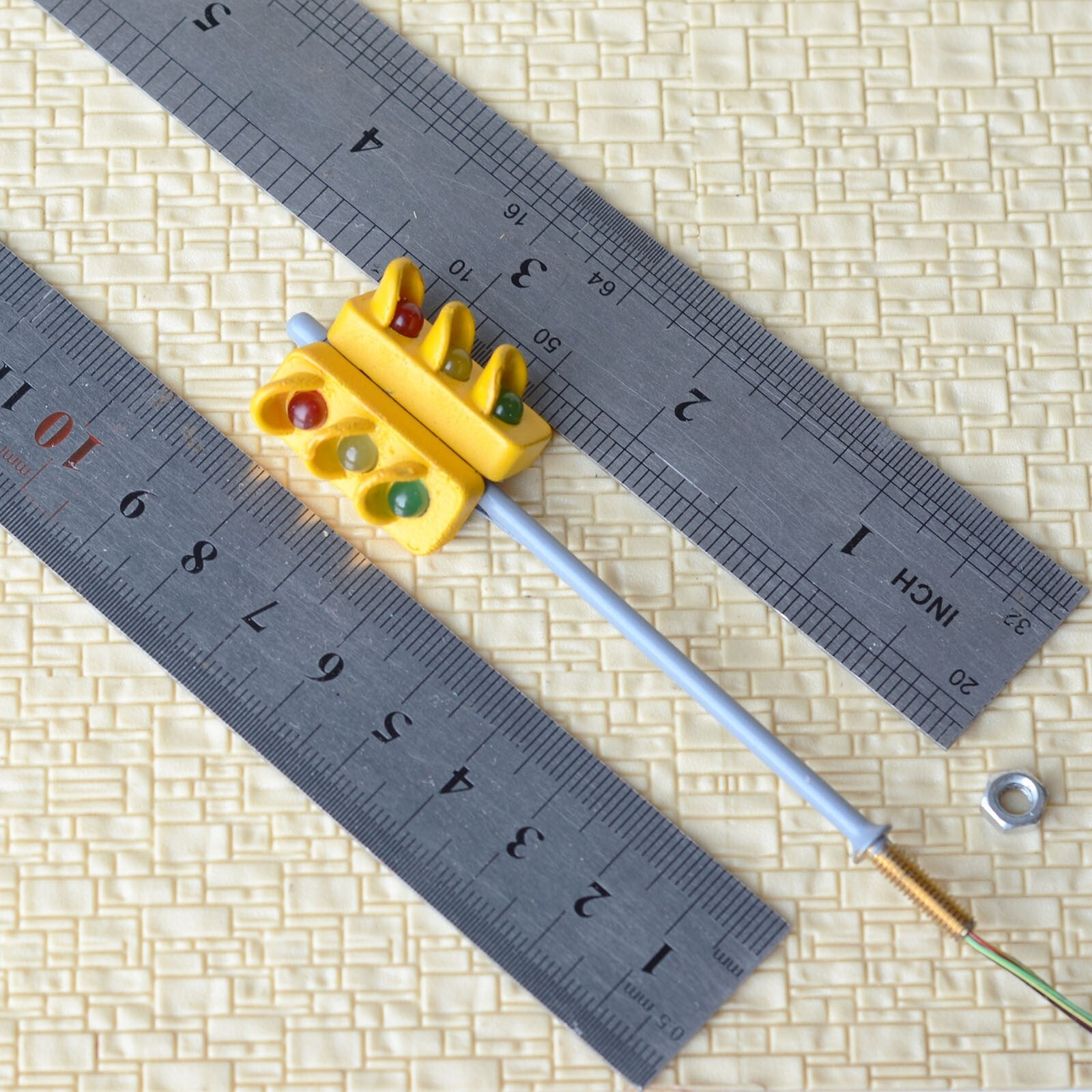 2 x traffic signal light O scale model railroad crossing walk led lamp #GR33L