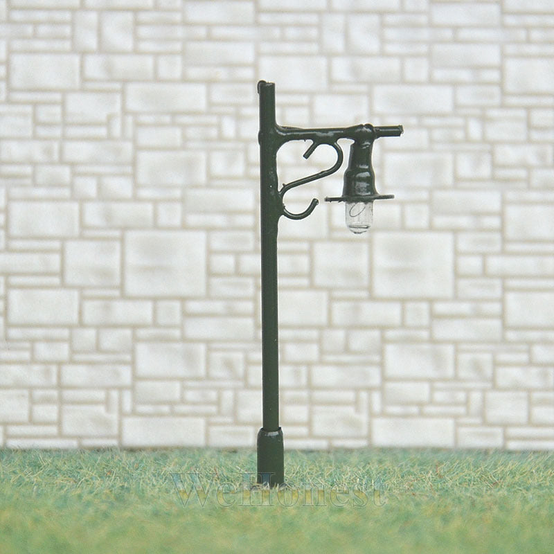 20 pcs N scale Model Lampposts 12V Metal Lamps Street Lights #R34-5 Bottle Green