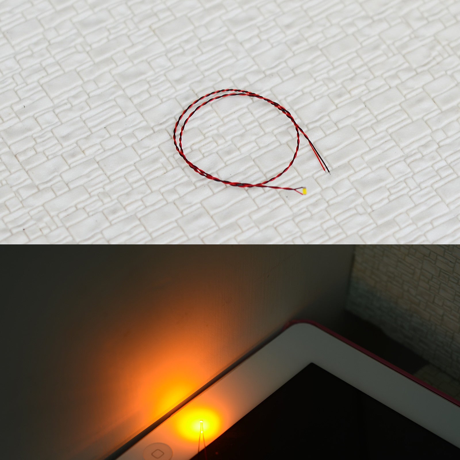 10 x twisted wired yellow #0603 SMD LED street building Lights Pre-soldered lamp