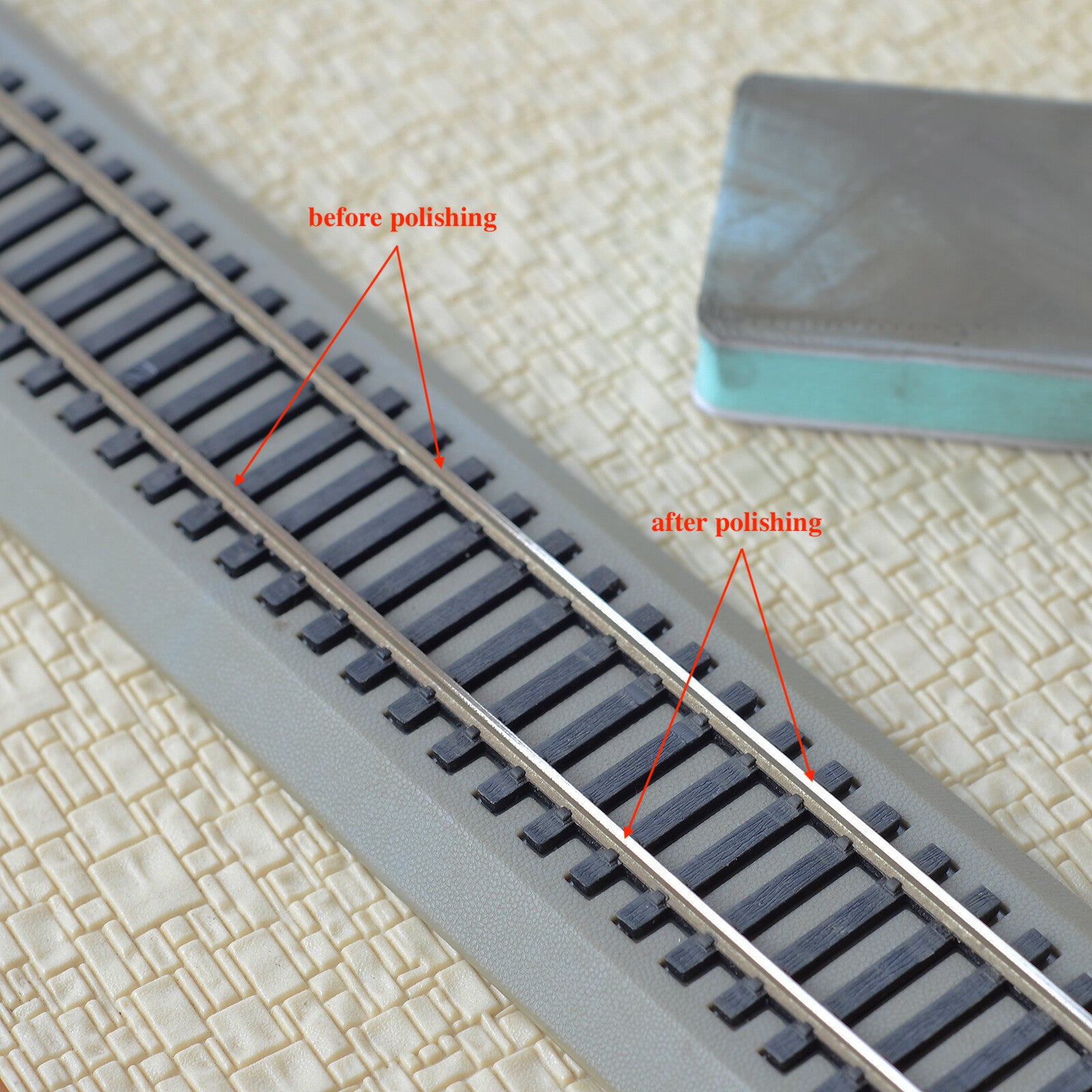 1 x model railroad train tracks polisher high efficiency oxide layer cleaner