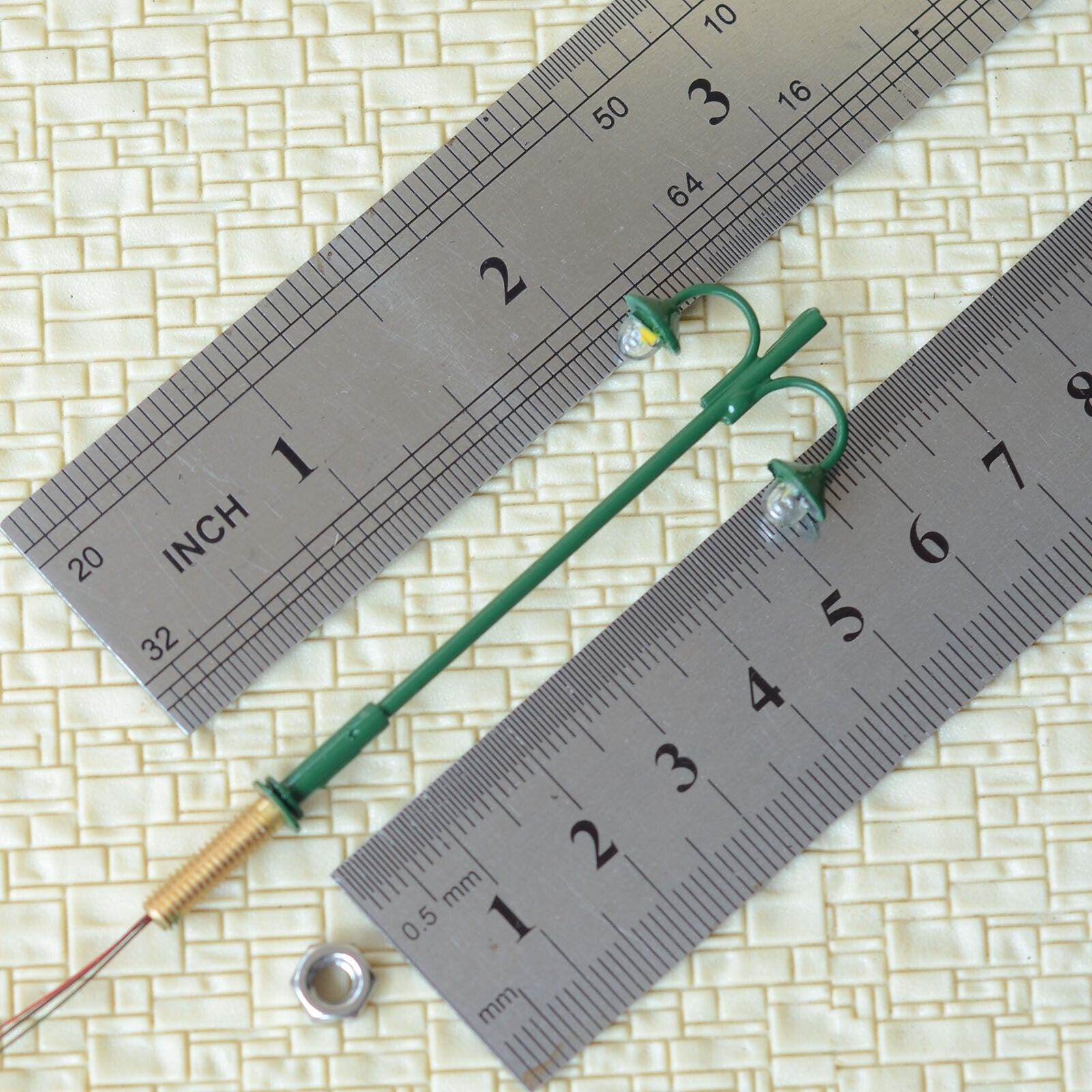 5 x HO scale model railroad antique street light LED lamppost path lamp #S1711BG