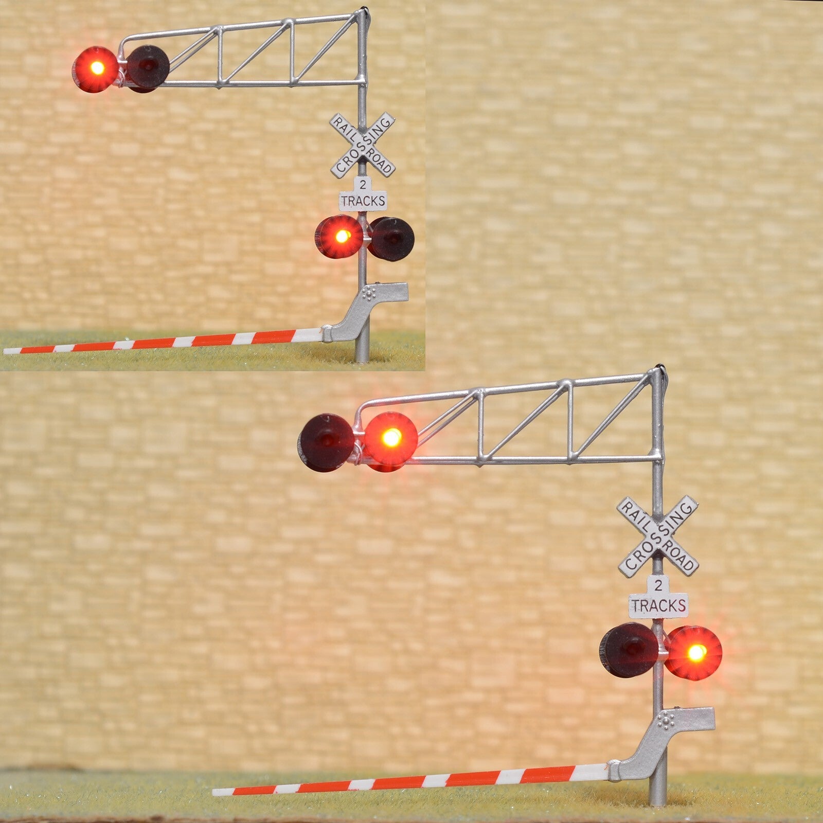 1 x HO scale model cantilever grade crossing signal with gate arm barrier #C27G