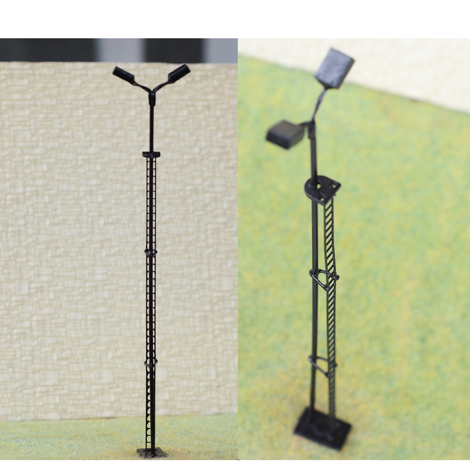 2 x O scale model railroad yard light long life SMD LED made street lamppost R44