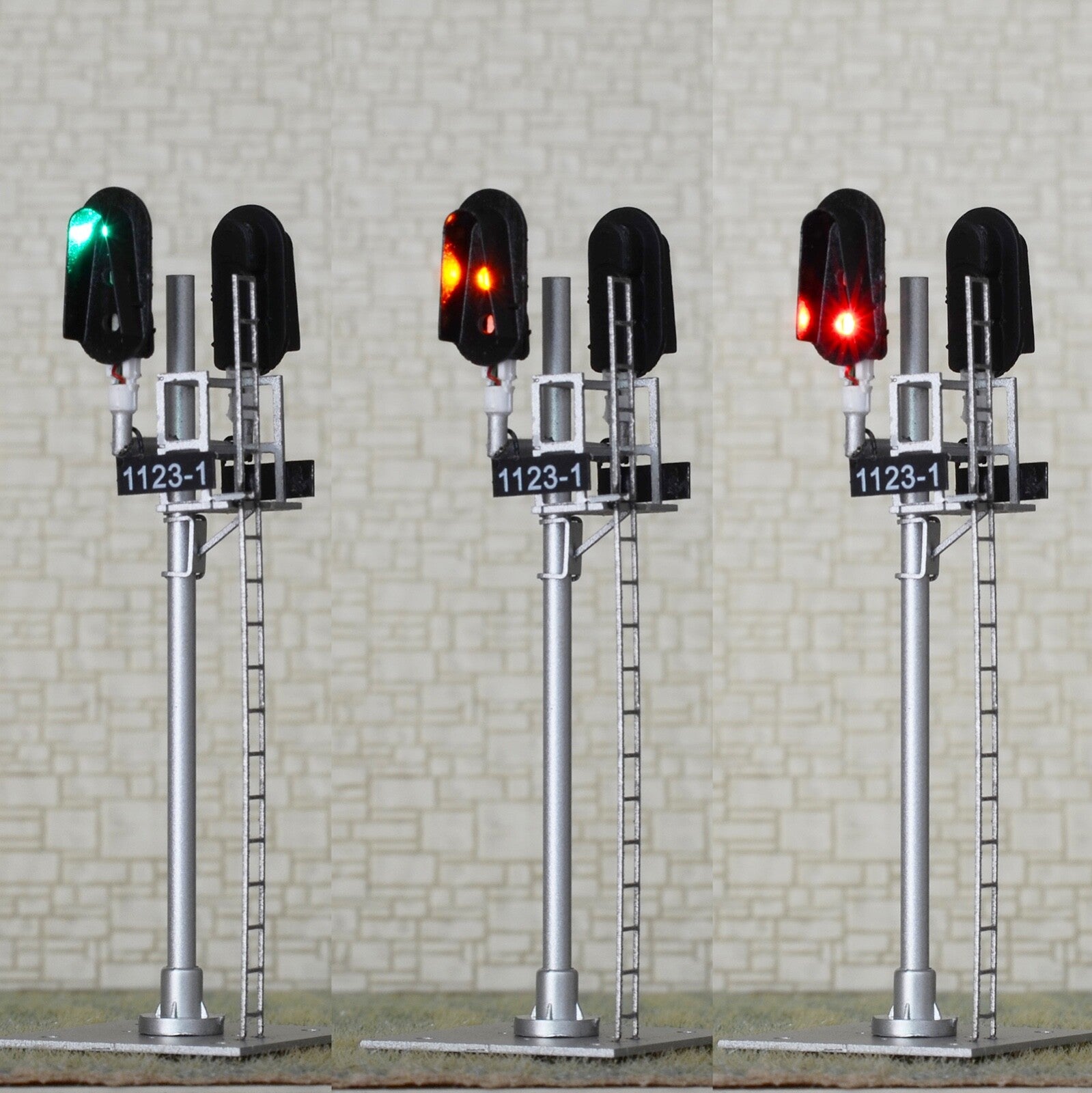 1 x HO scale model 3 colors block signal full sunshield fine metal 2 targets #P2