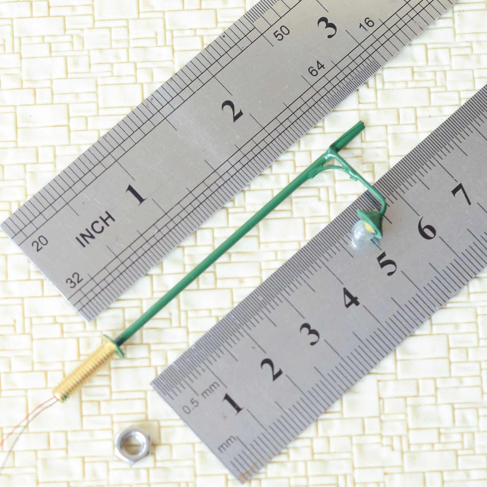 5 x HO scale model railroad street lights LED lamppost path lamp 65mm #T0513BG