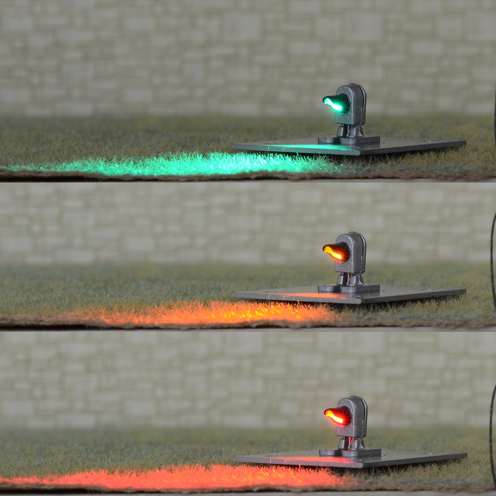 1 x HO scale railroad tri-color dwarf searchlight ground signal with stand #G1WS