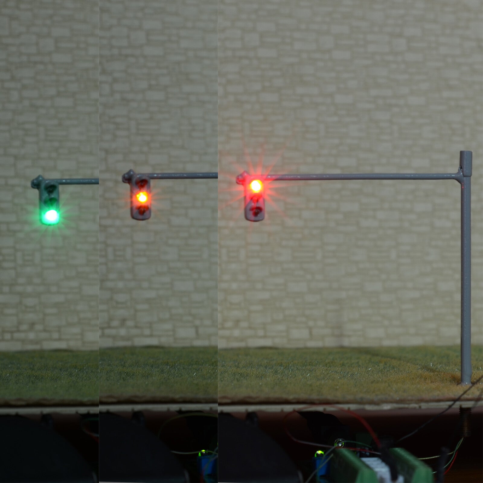 2 x HO / OO traffic light signal LED model train crossing walk street sign #V1G3