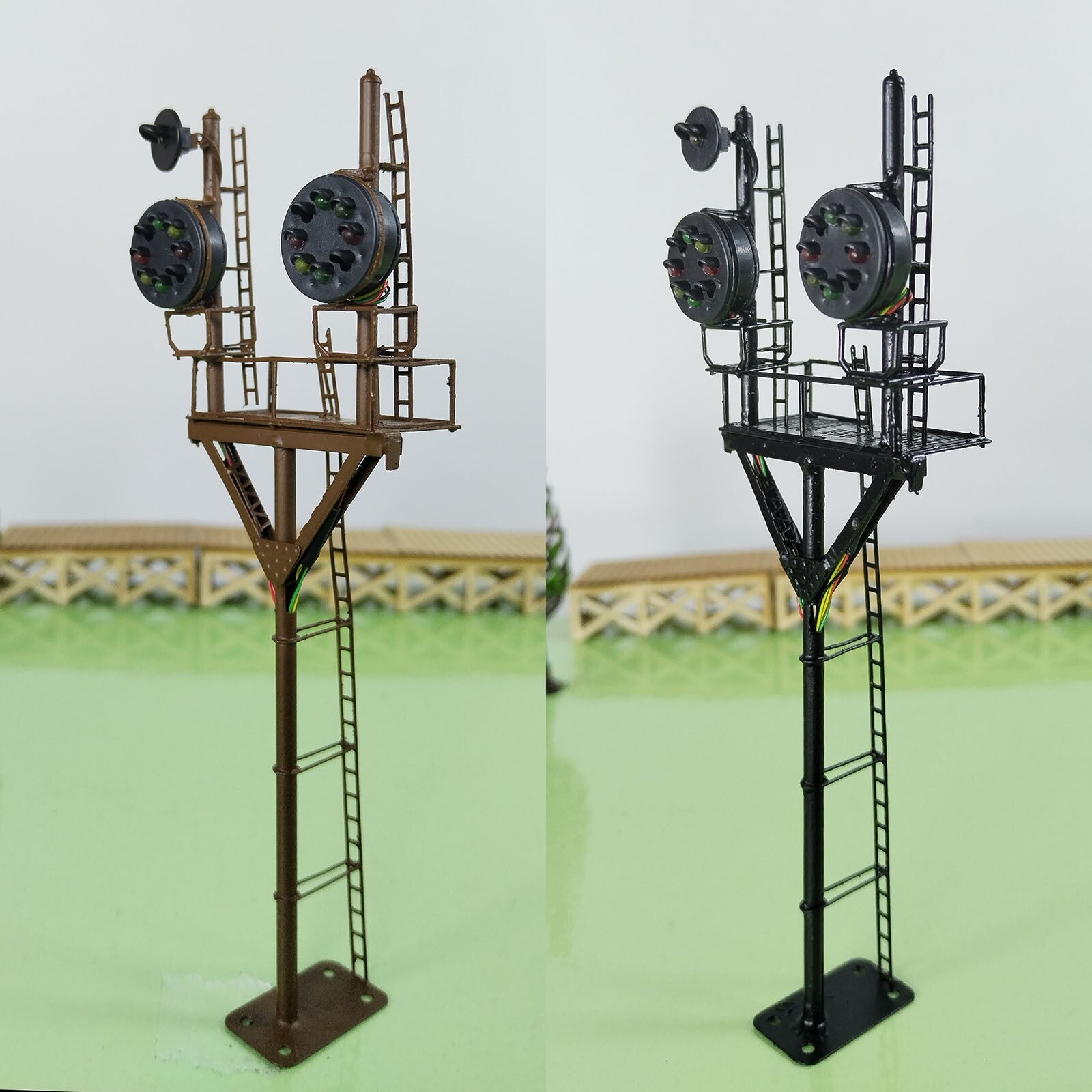 1 x HO scale model railroad tower CPL signal B&O goalpost with bracket #LU1RU0