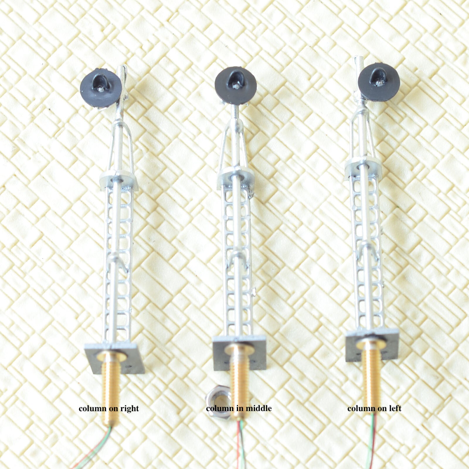 1 x HO scale searchlight interlocking signal block LED bi-colors 1 heads silver