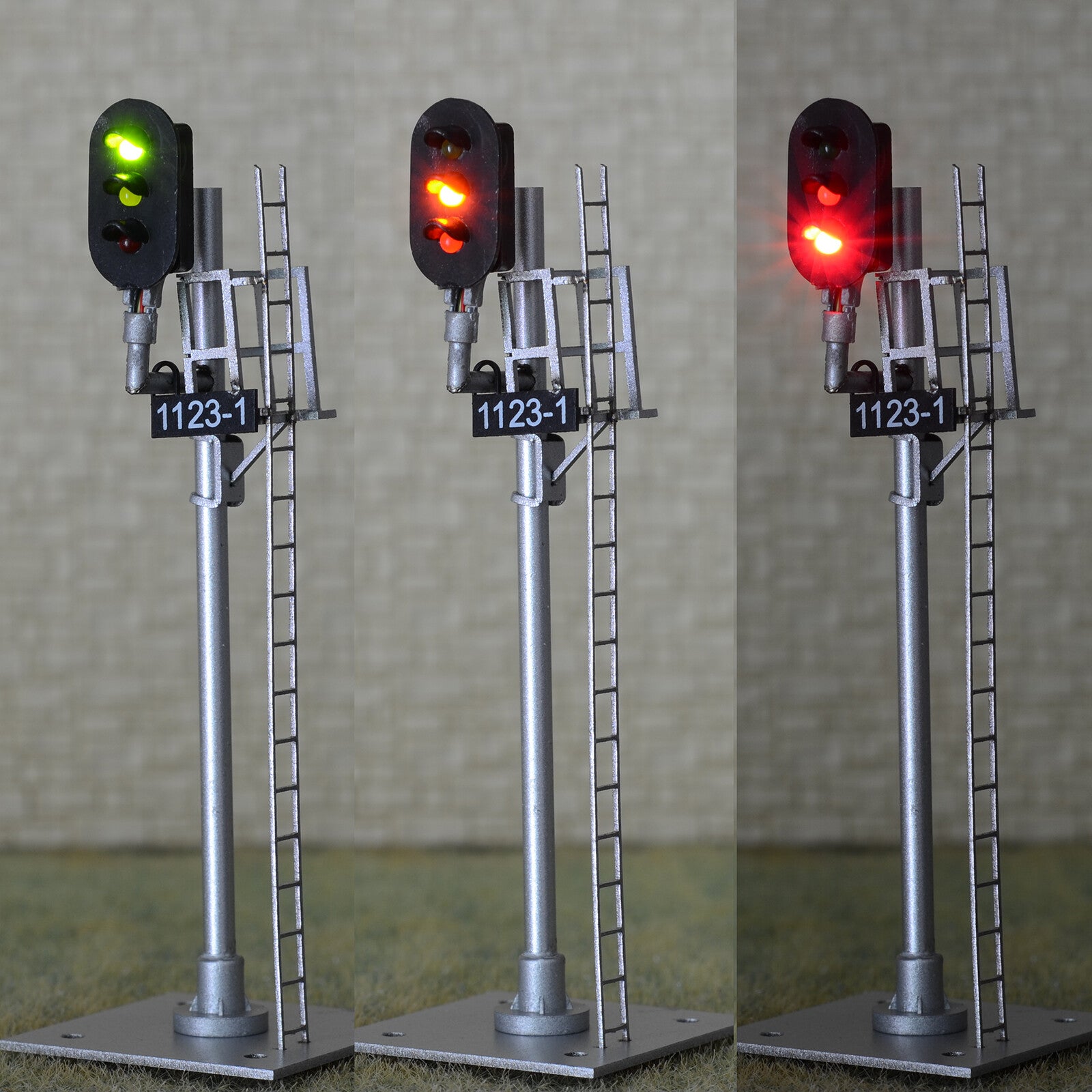1 x HO scale model railroad 3 colors block signal fine metal made 1 target #B13