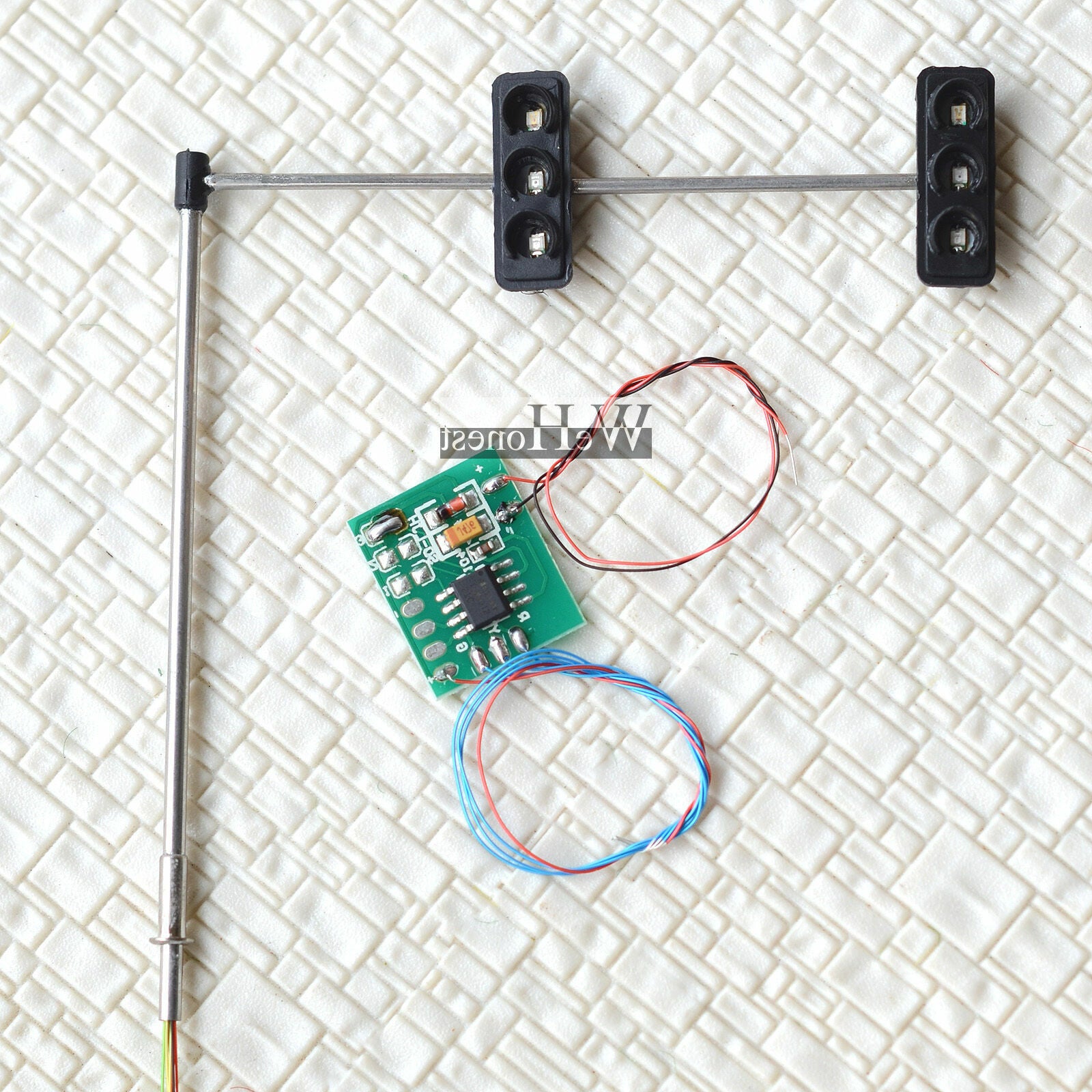 3 x HO / OO traffic light signal LED model train walk crossing street #4LeftHand