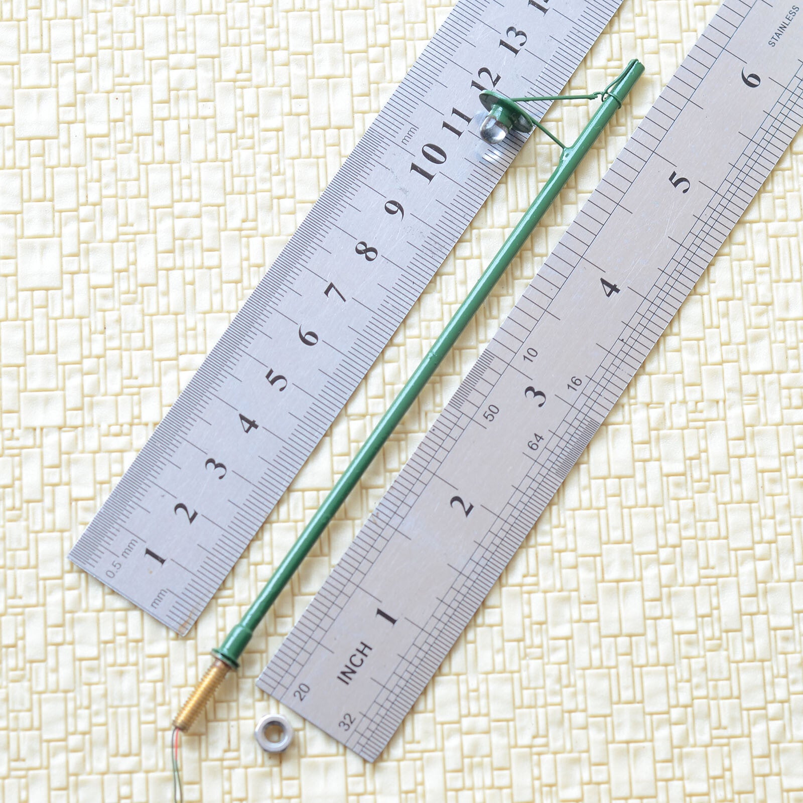 10 x O scale 1:48 model train railroad street light LED lamppost path lamp #R7BG