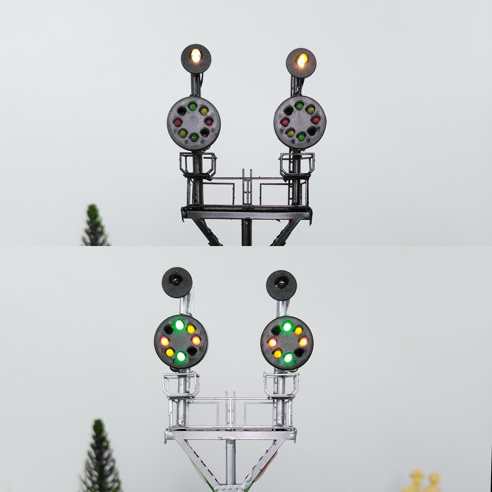 1 x HO scale model railroad tower CPL signal B&O goalpost with bracket #LU1RU1