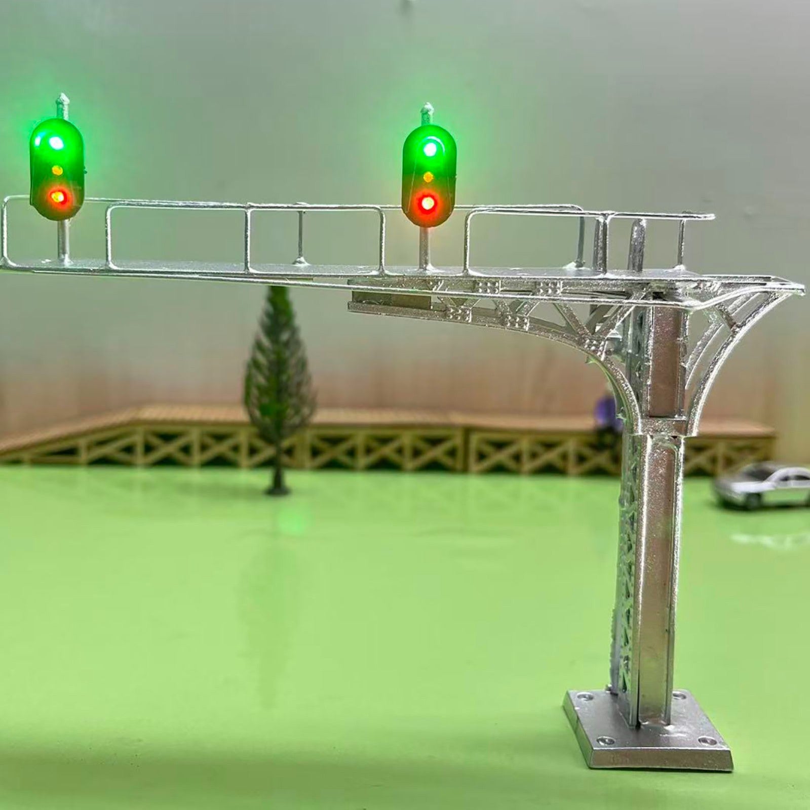 1 x HO OO cantilever Darth Vader signal bridge tricolor 2 tracks metal #DVc11