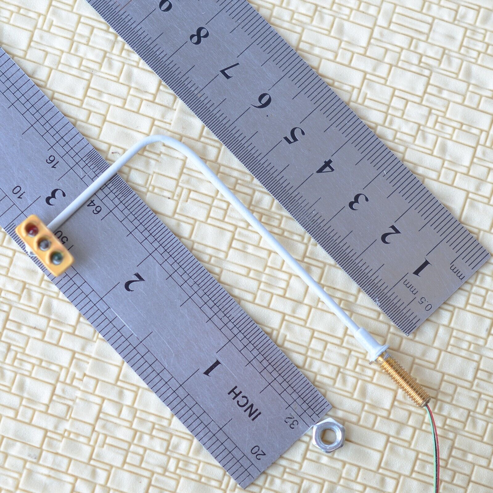 2 x traffic signal light HO OO scale model railroad crossing walk LED lamps #1U