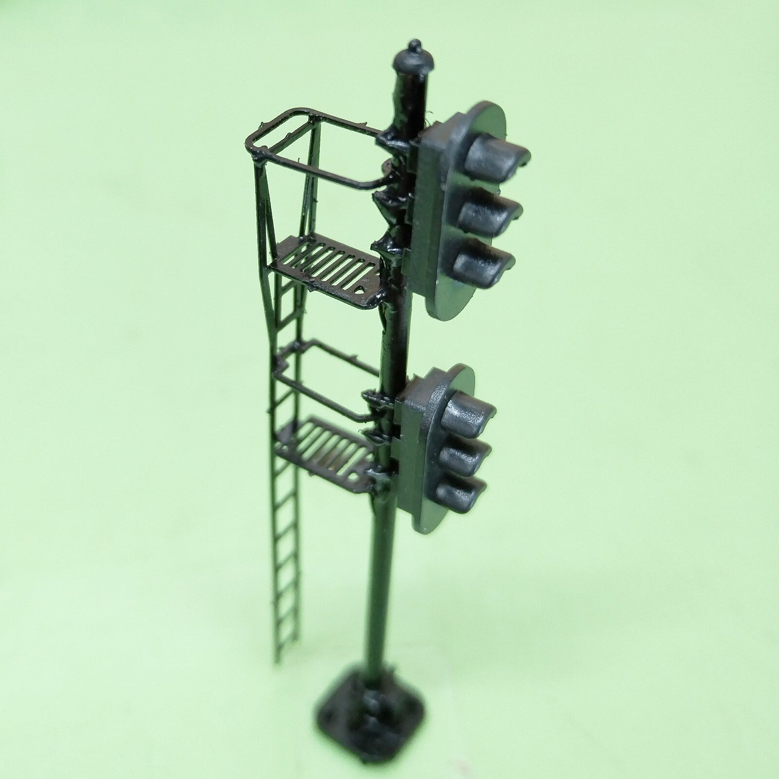 1 x HO scale model railroad 2 heads block signal LED GreenYellowRed light #K33Ky