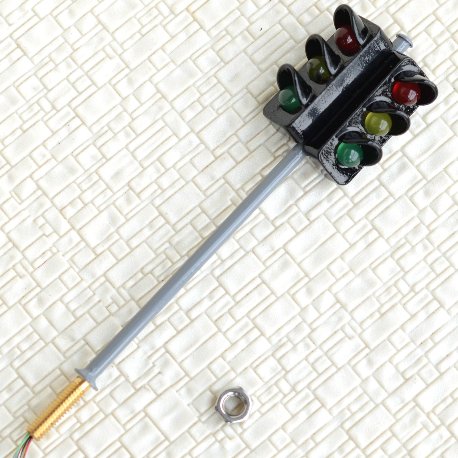 2 x traffic signal light O scale model railroad crossing walk led lamp #GR33