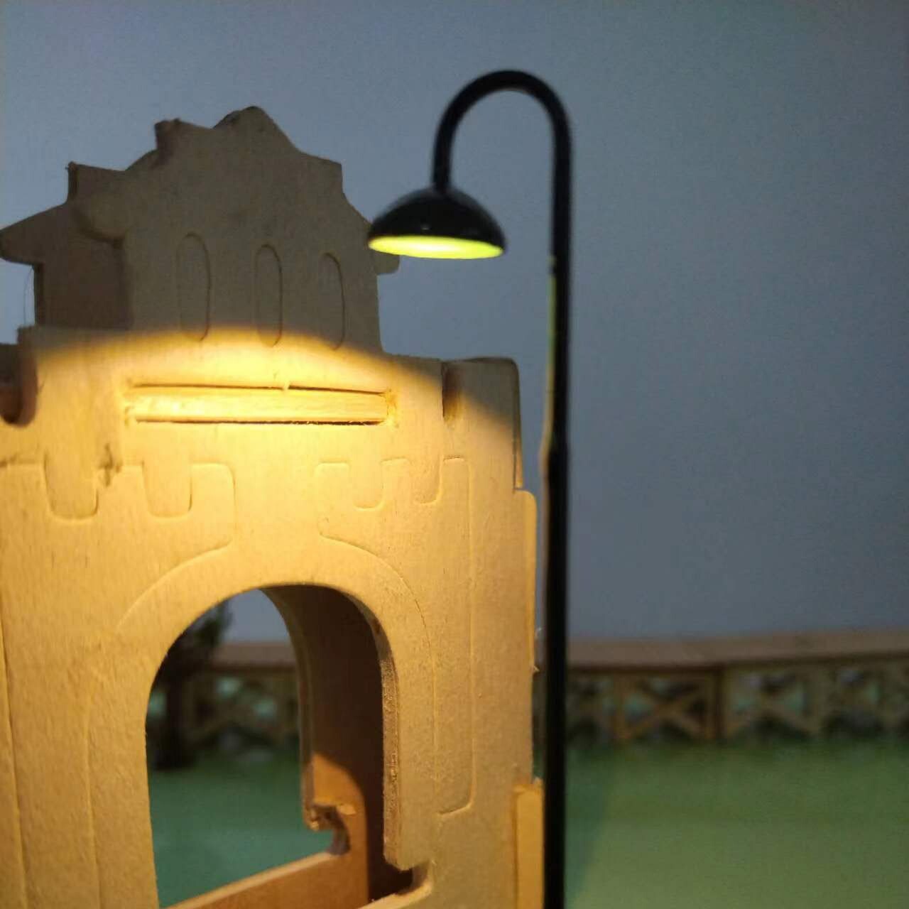 5 x O scale LED station light model train railroad street path lamp post #701BG