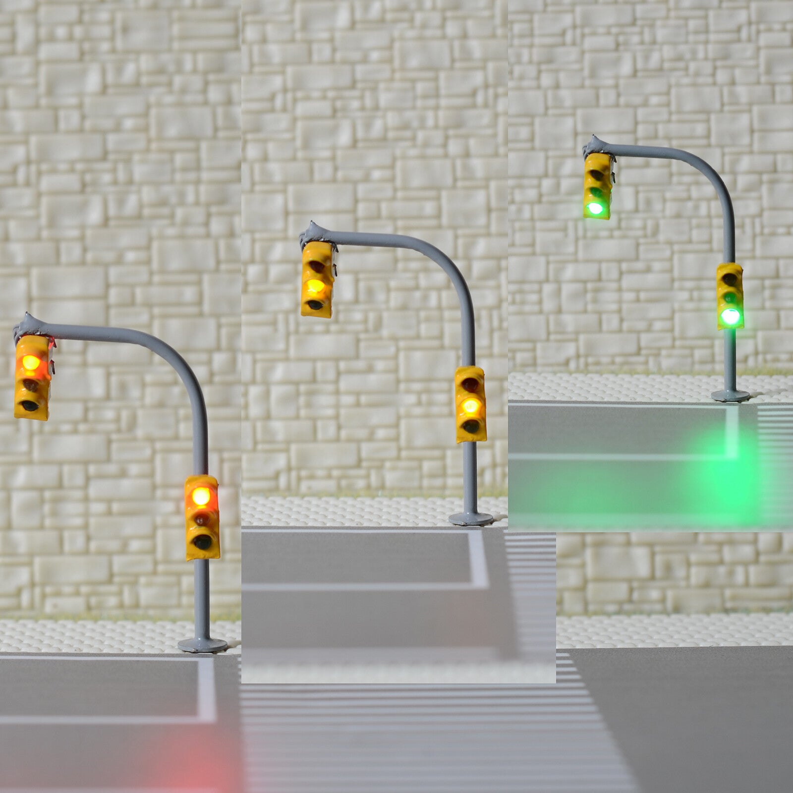 2 x traffic lights N crossing walk model LED pedestrian street signals #OB3C3NR