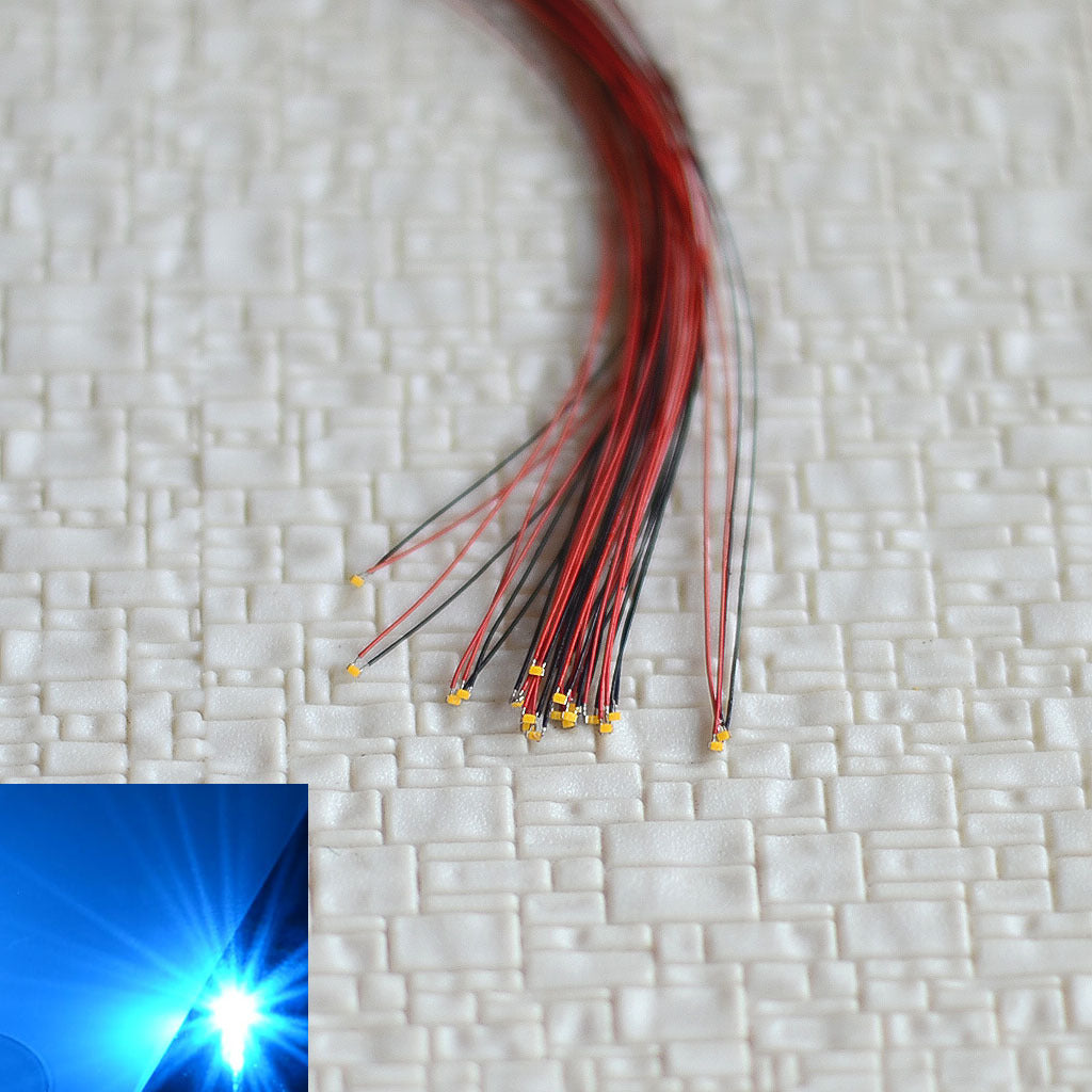 15 x Pre Wired Blue #0402 SMD led Lighting Kits Pre-soldered Micro LEDs Lamps