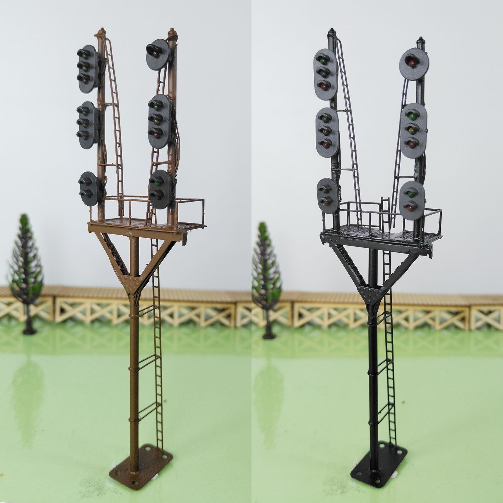 1 x HO scale model railroad tower block signal goalpost bracket 6 faceplate #B6