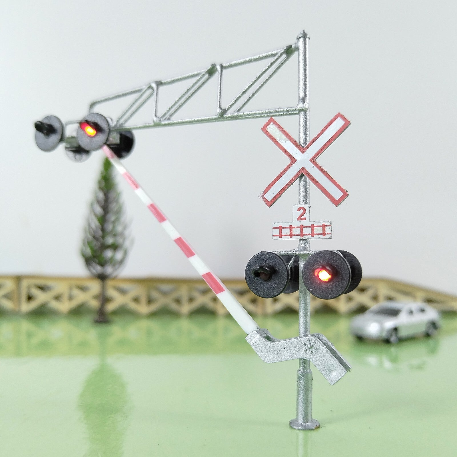1 x HO scale railroad Canada cantilever grade crossing signal gate stop #CA27DG