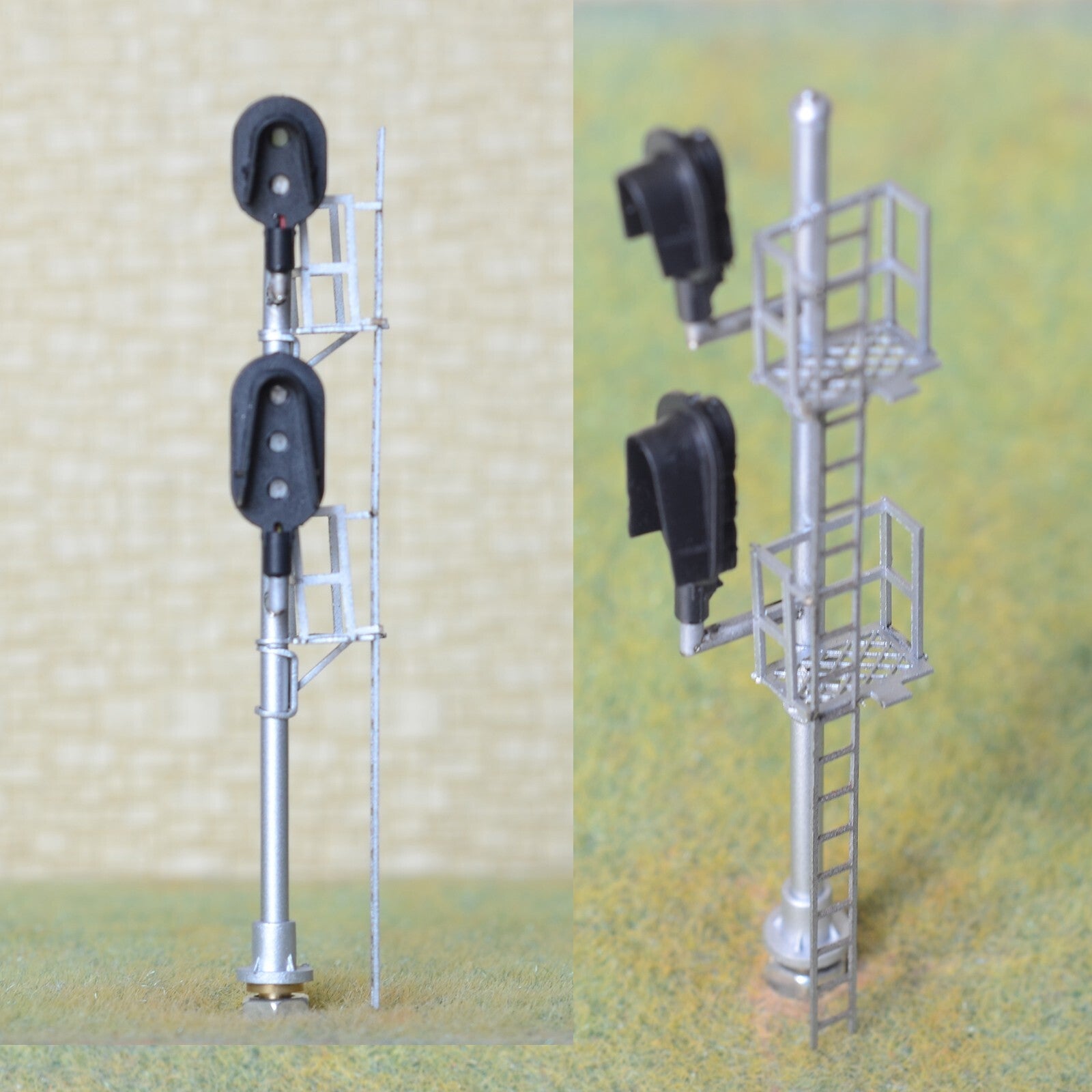 1 x HO scale colors block signal snow shield 2 heads Darth Vader style #U2yrD3