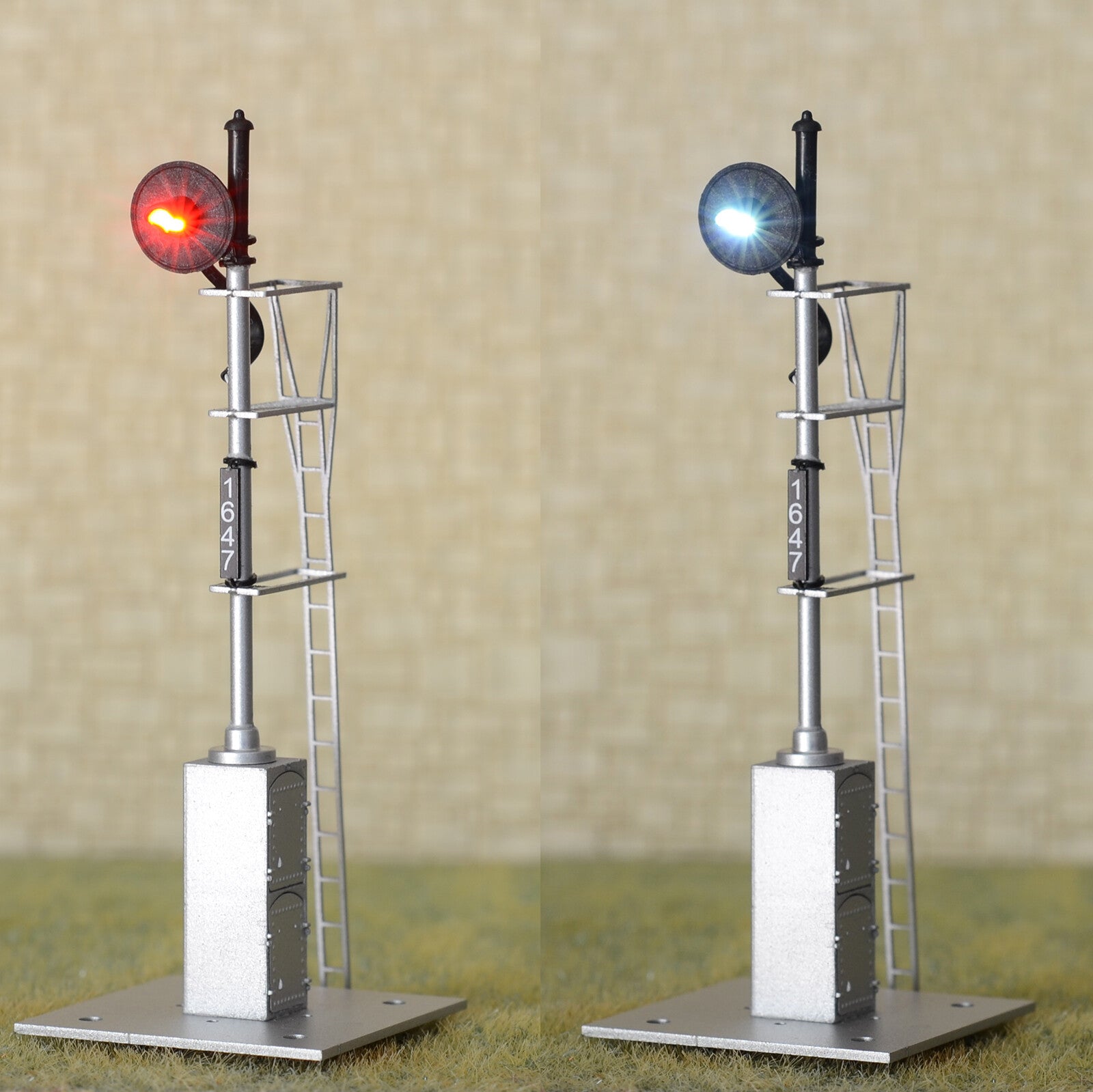 1 x HO scale model railroad Bi-Colors searchlight signal fine metal made #03RW