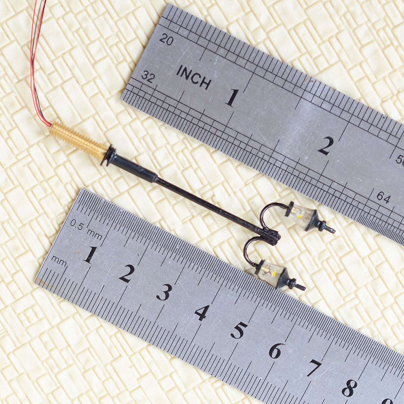 5 x HO scale model railroad antique street lights LED lamppost path lamp #S1715