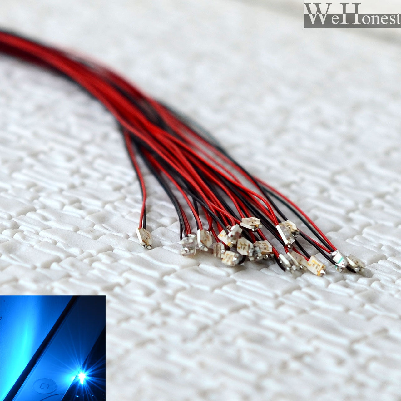 15 x Pre Wired blue #1206 SMD led street Lights Pre-soldered lamps HO N scale