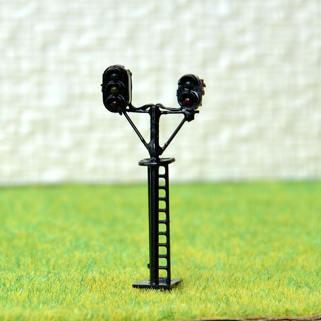 2 pcs N Scale 1:160 LEDs Made 2 side Railroad Branch Signals 2 aspects+3 aspects