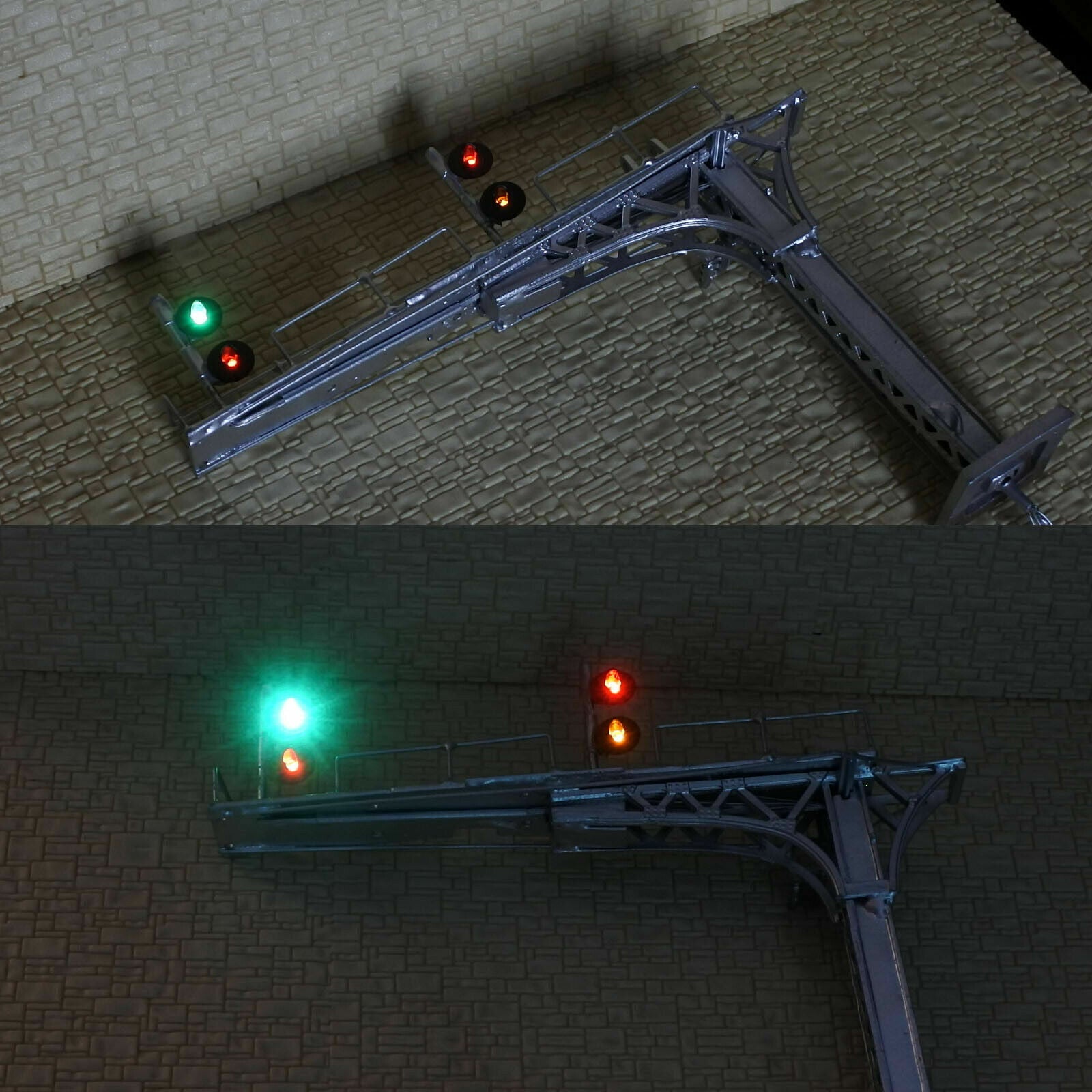 1 x HO OO block searchlight cantilever signal bridge tricolor 3 track tower #S33