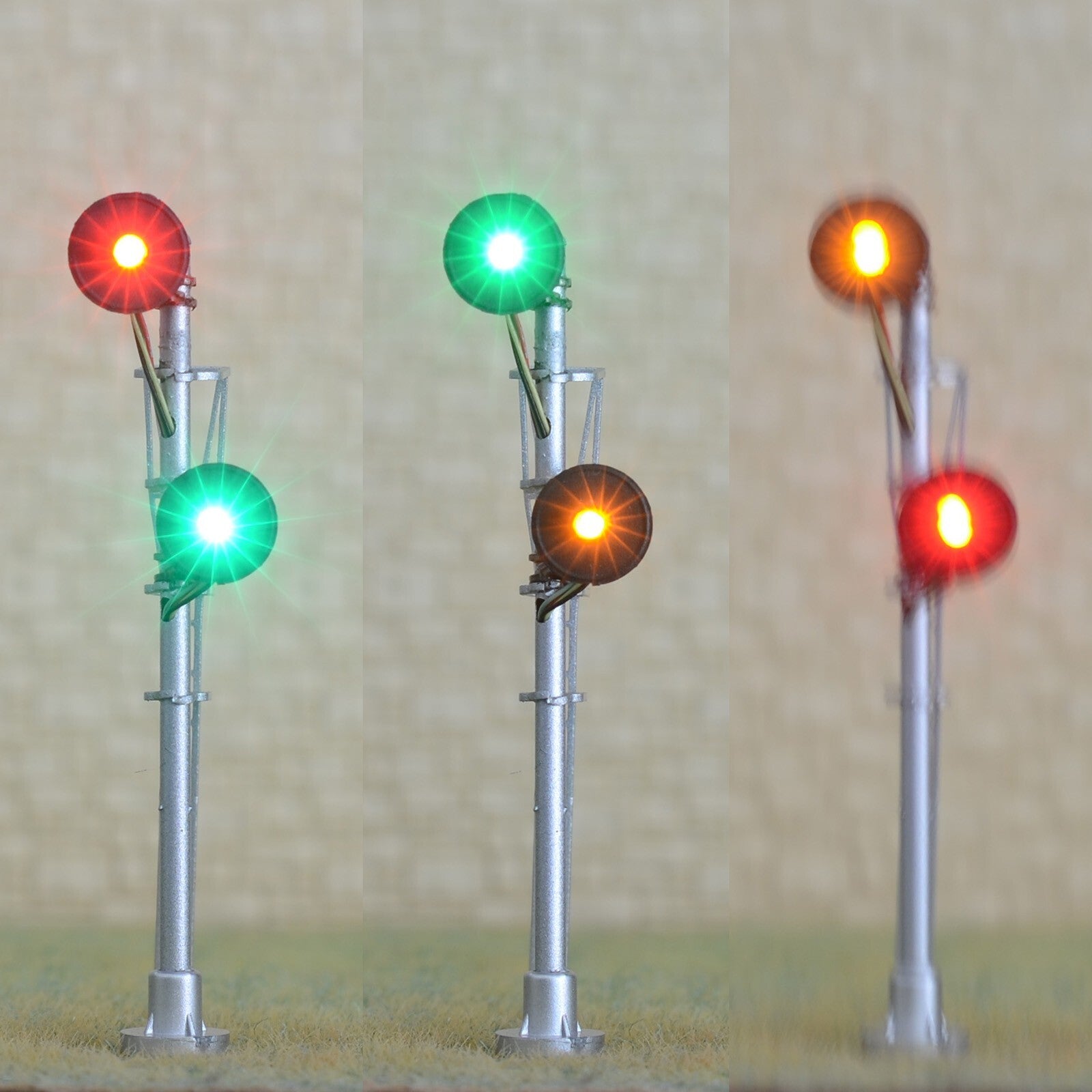 1 x HO scale 2 head searchlight lower offset Distant / Intermediate signal #OM2