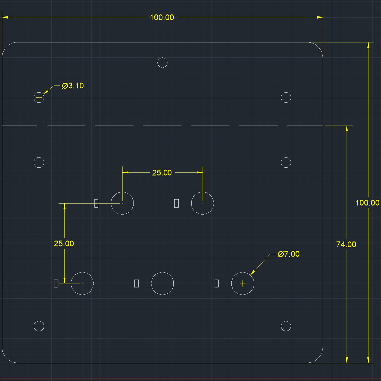 5 x push button switches mounted on board power control panel side install
