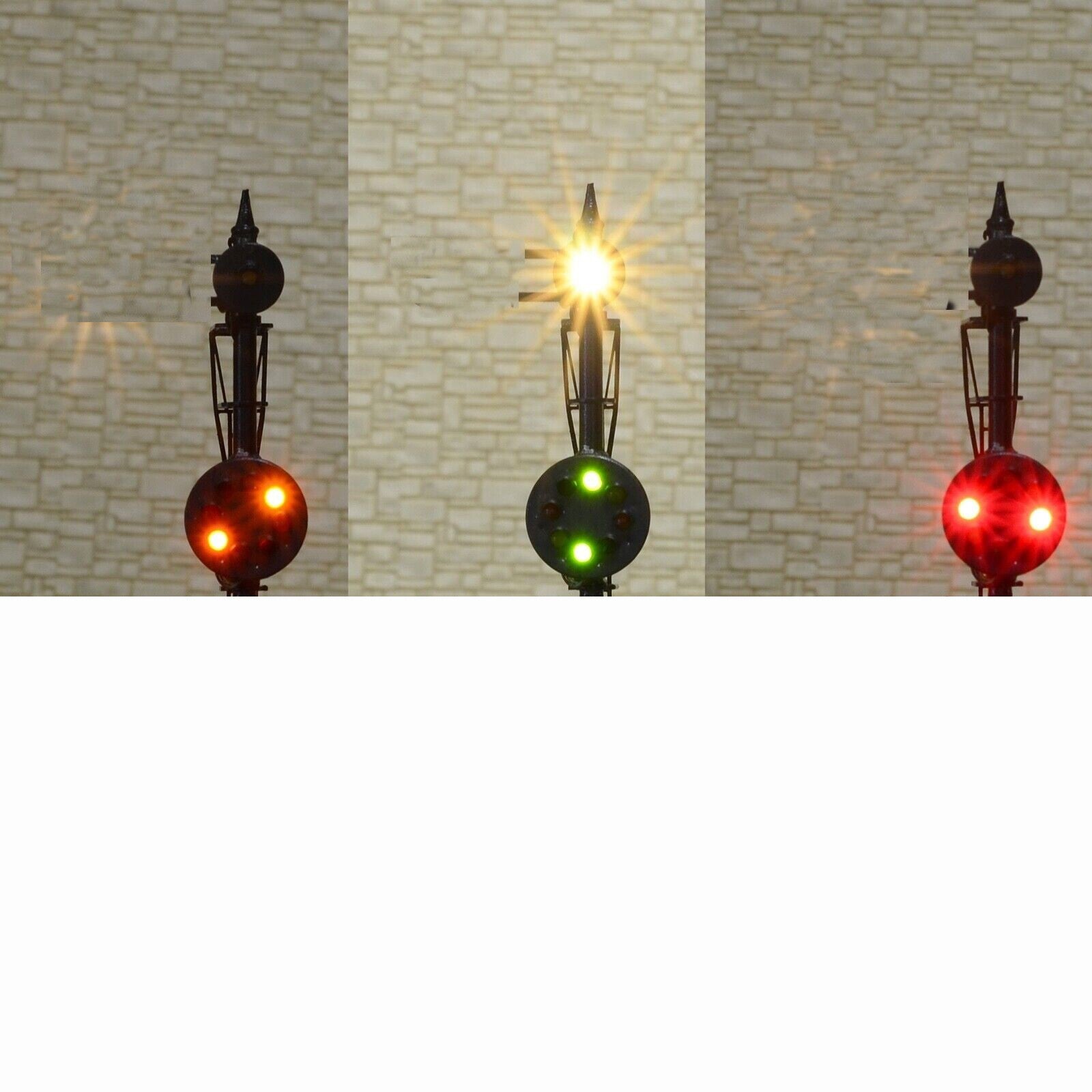 1 x HO scale model railroad B&O CPL color position light signal LED metal #U1B