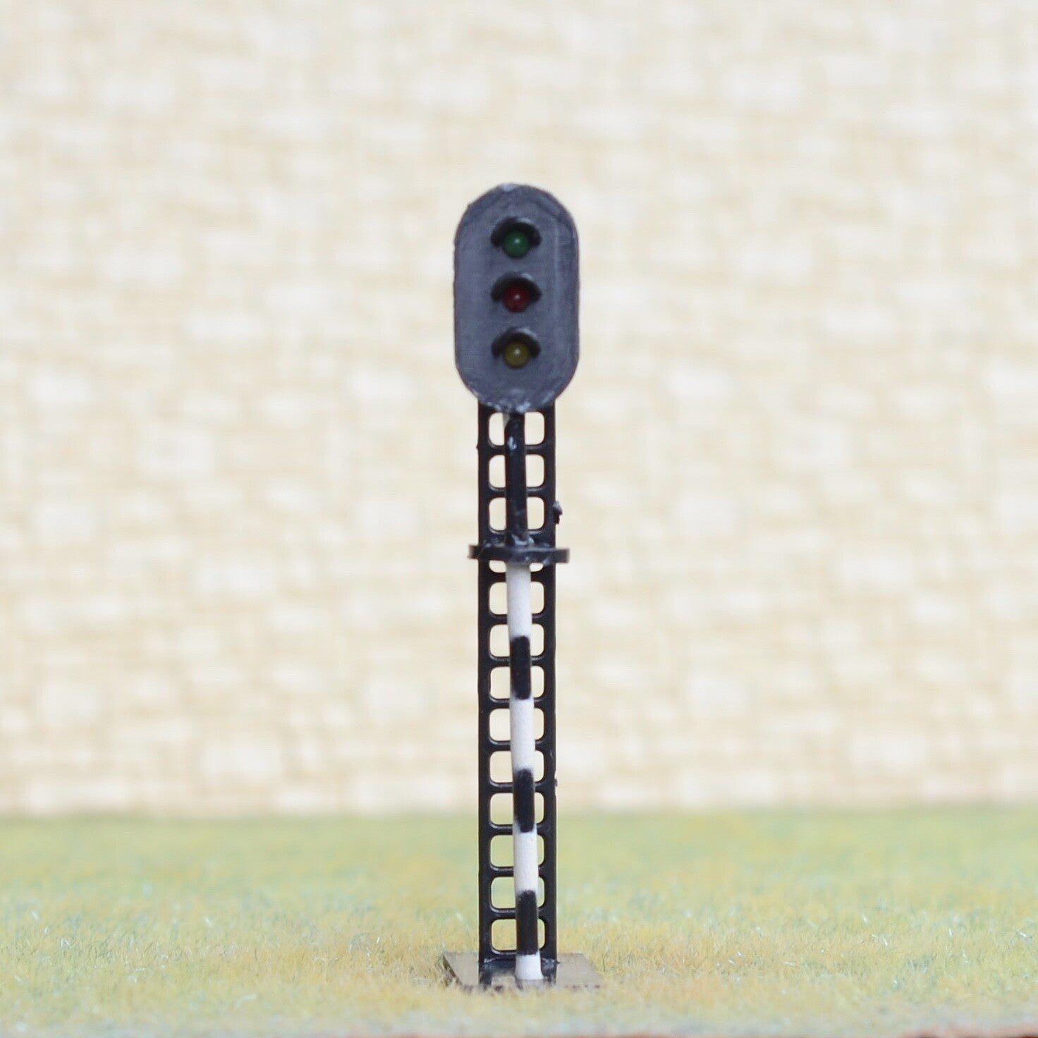 1 x HO scale model railroad 3 colors block signal zebra pole 3 aspects #BZ3