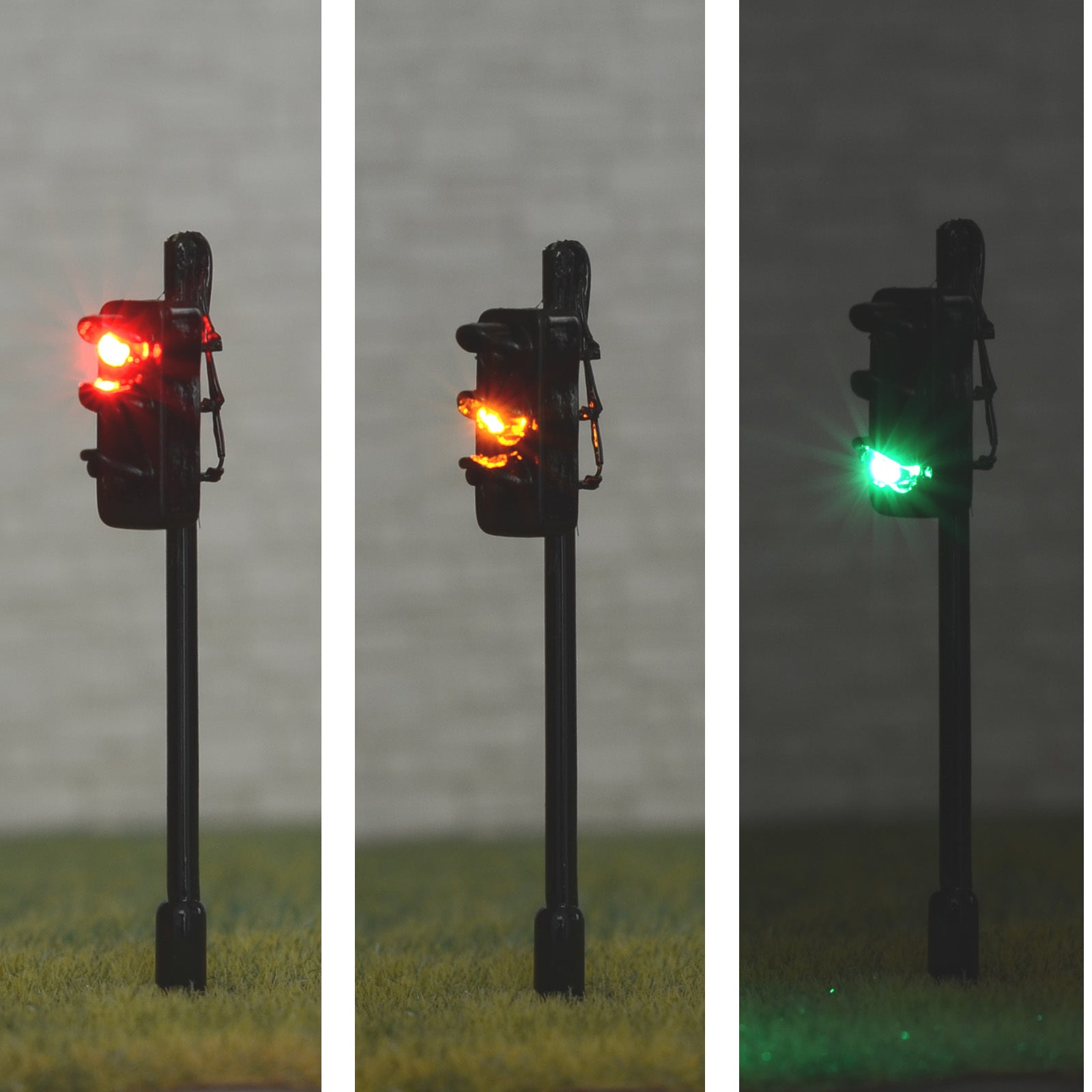 2 x traffic signal light HO OO scale model railroad crossing walk led lamps #BL3