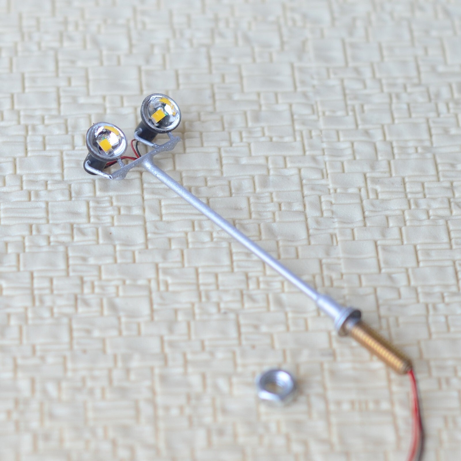 4 x OO / HO Scale LED spotlight model limelight projector street lamp post #6D