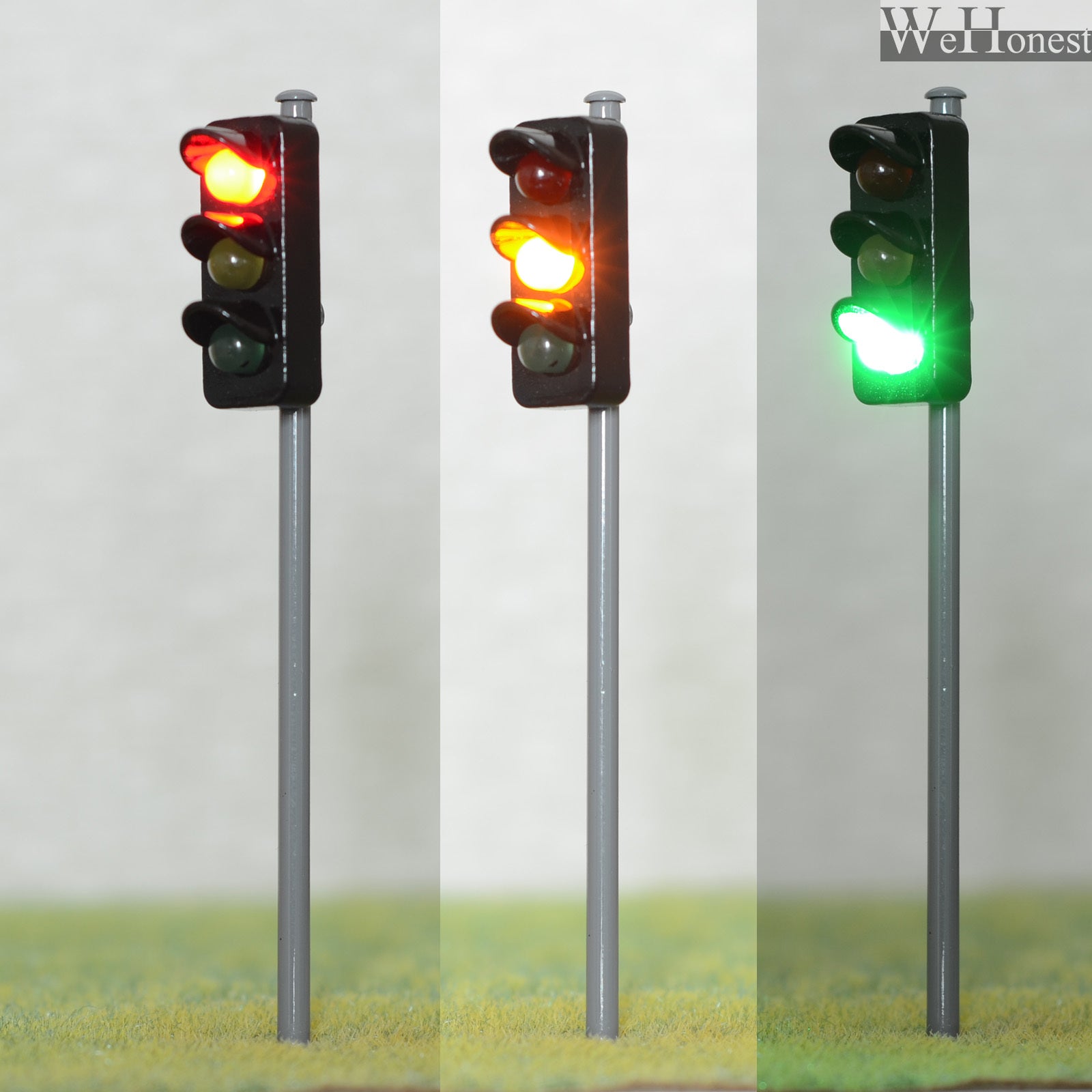 2 x traffic signal light O scale model railroad crossing walk led lamp #GR3