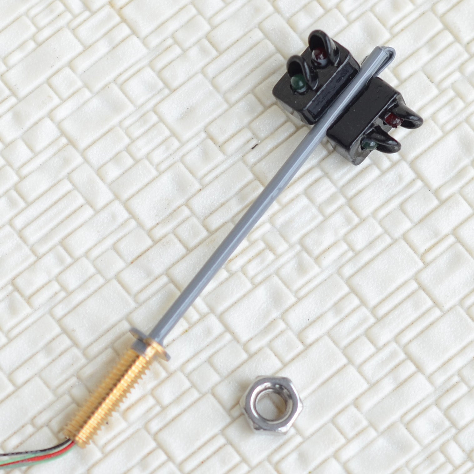 2 x traffic signal light HO OO scale model railroad crossing walk led lamp #GR22