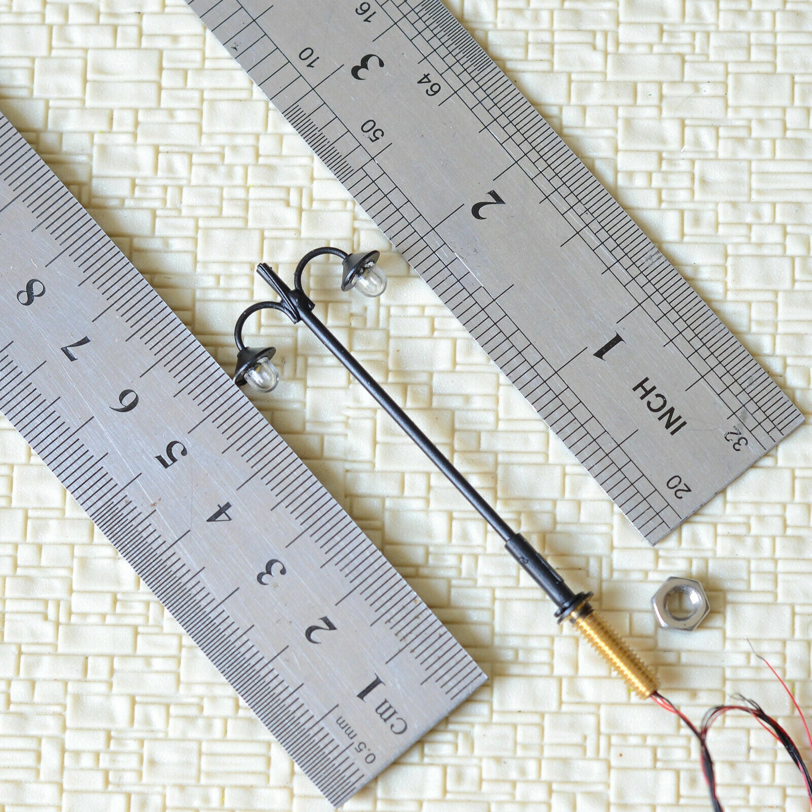 5 x HO scale model railroad antique street lights LED lamppost path lamp #S1711