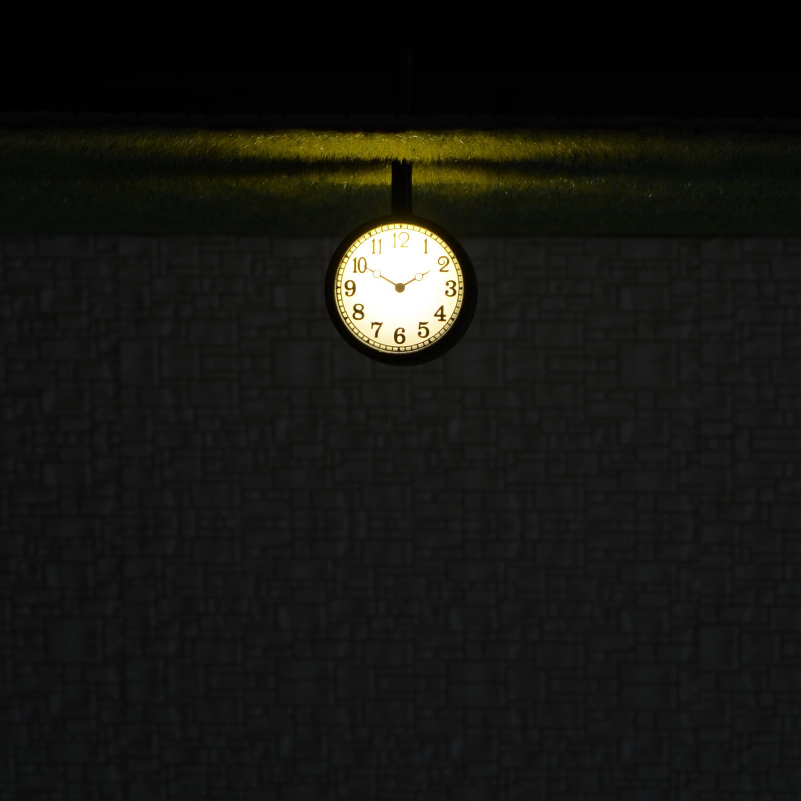 1 x O scale modern station platform ceiling clock LED light illuminated 2 sides