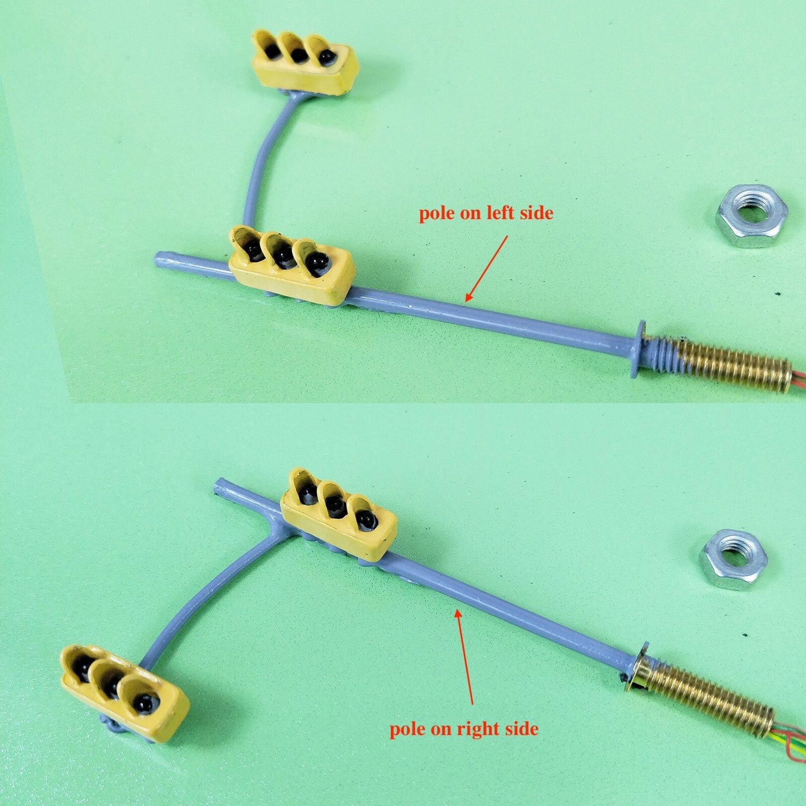 2 x traffic signal light HO OO scale model railroad crossing street light #3P3E