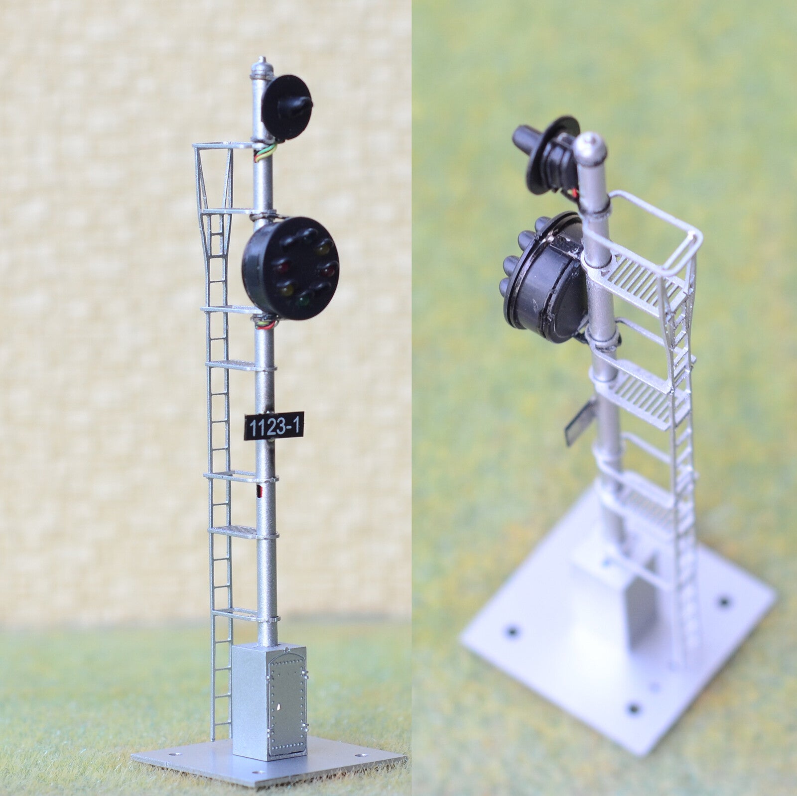 1 x HO scale model train railroad metal mainline color position light signal #PB