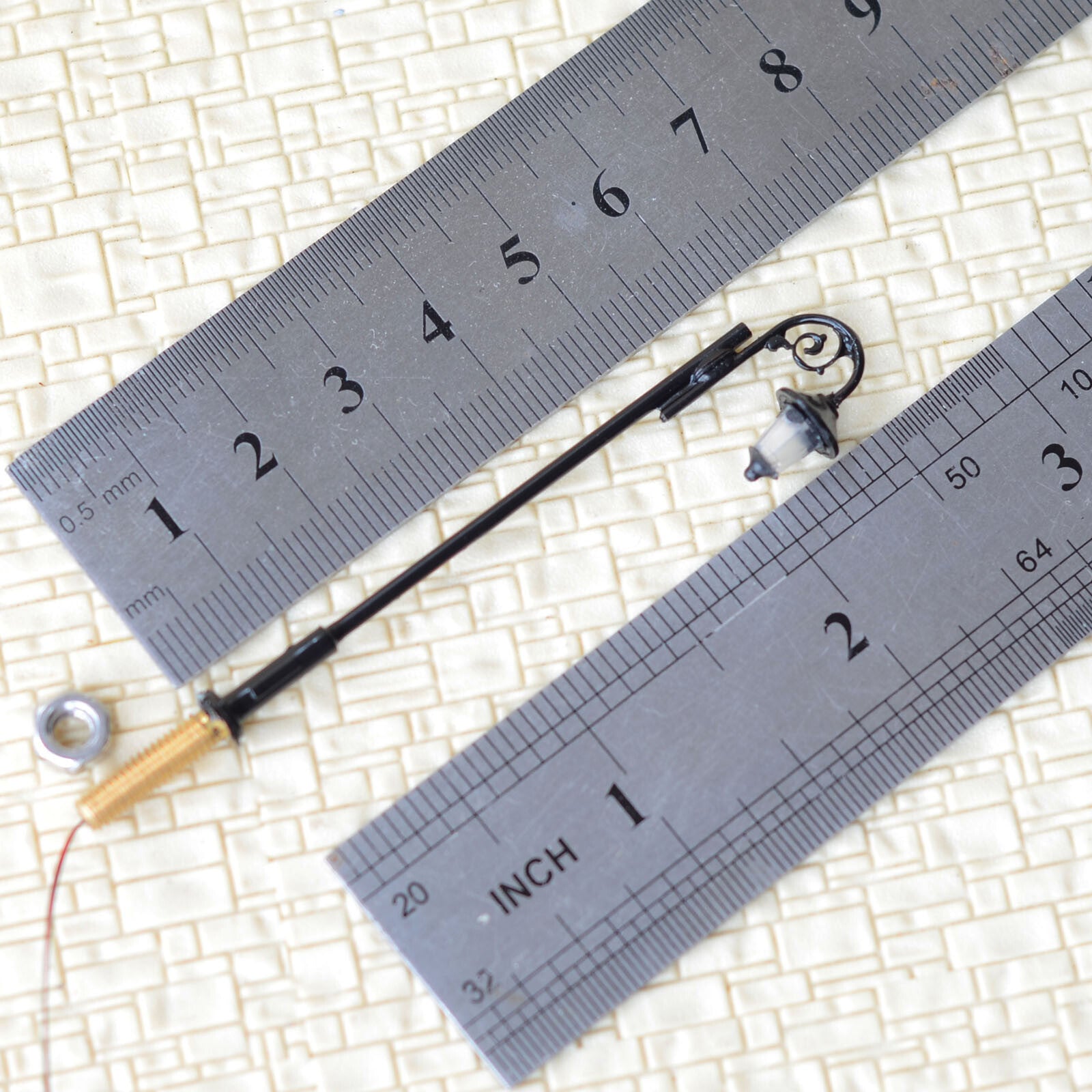 5 x HO scale antique model railroad street light LED lamppost path lamp #S2713HO